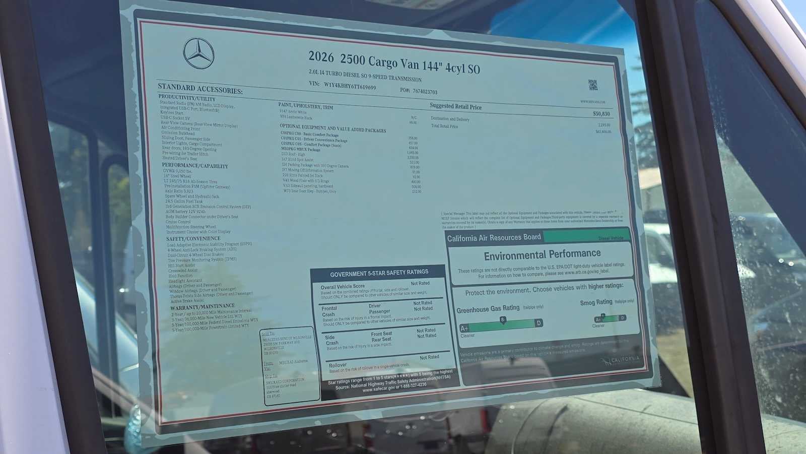 2026 Mercedes-Benz Sprinter 2500 Standard Roof I4 Diesel 144 RWD