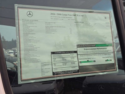 2026 Mercedes-Benz Sprinter Cargo 2500 Standard Roof I4 Diesel 144 RWD