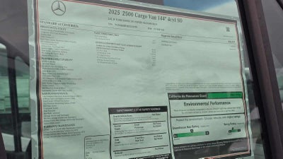 2025 Mercedes-Benz Sprinter Cargo Van 2500 Standard Roof I4 Diesel 144 RWD
