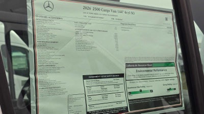 2026 Mercedes-Benz Sprinter 2500 Standard Roof I4 Diesel 144" RWD