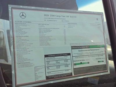 2026 Mercedes-Benz Sprinter 2500 Standard Roof I4 Diesel 144 RWD