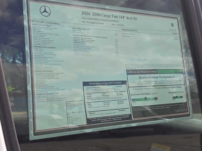 2026 Mercedes-Benz Sprinter 2500 Standard Roof I4 Diesel 144 RWD