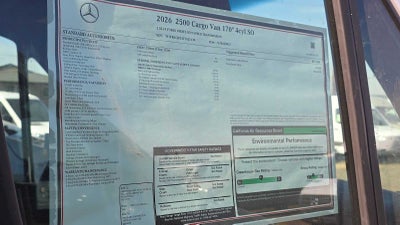 2026 Mercedes-Benz Sprinter 2500 High Roof I4 Diesel 170 RWD