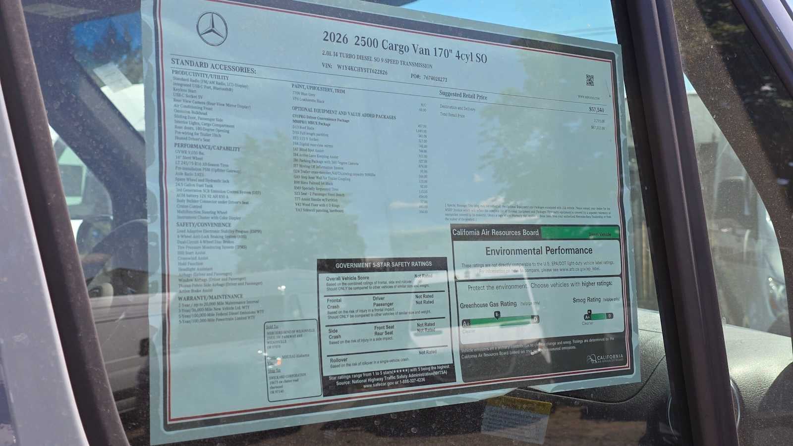 2026 Mercedes-Benz Sprinter 2500 High Roof I4 Diesel 170 RWD