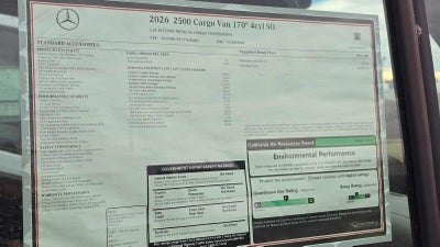 2026 Mercedes-Benz Sprinter 2500 High Roof I4 Diesel 170" RWD