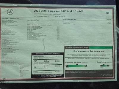 2026 Mercedes-Benz Sprinter 2500 Standard Roof I4 Diesel HO 144 AWD