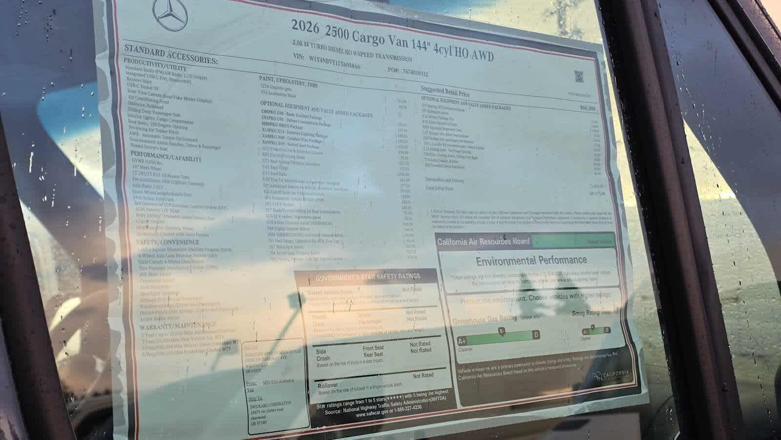 2026 Mercedes-Benz Sprinter 2500 Standard Roof I4 Diesel HO 144" AWD