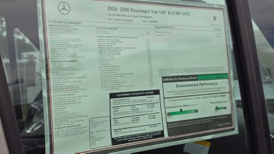 2026 Mercedes-Benz Sprinter Passenger Van 2500 Standard Roof I4 Diesel HO 144 AWD