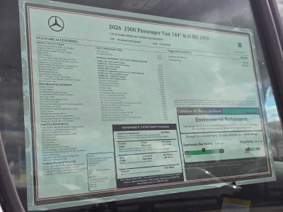 2026 Mercedes-Benz Sprinter Passenger Van 2500 Standard Roof I4 Diesel HO 144 AWD